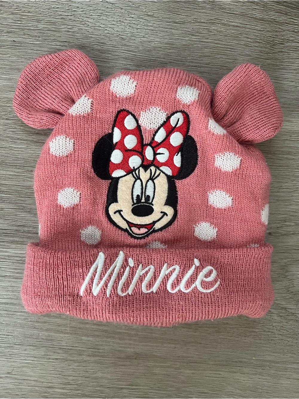 Disney Baby Pink Polka Dot Minnie Mouse Hat 6-12 Months